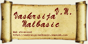 Vaskrsija Malbašić vizit kartica